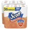 Scott ComfortPlus Toilet Paper, 36 Mega Rolls = 144 Regular Rolls, Bath Tissue, 462 Sheets Per Roll, White, 36 Count