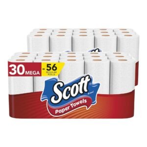 Scott Paper Towels, Choose-A-Sheet – 30 Mega Rolls (2 Packs of 15) = 56 Regular Rolls (102 Sheets Per Roll)