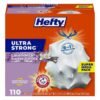 Hefty Ultra Strong Tall Kitchen Trash Bags, Lavender & Sweet Vanilla Scent, 13 Gallon, 110 Count