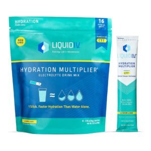 Liquid I.V. Hydration Multiplier – Lemon Lime – Powder Packets | Electrolyte Drink Mix | Easy Open Single-Serving | Non-GMO | 16 Stick