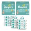Pampers Baby Dry Disposable Baby Diapers Size 3, 2 Month Supply (2 x 210 Count) with Sensitive Water Based Baby Wipes, 12X Pop-Top Packs (864 Count)
