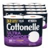 Cottonelle Ultra Comfort Toilet Paper with Cushiony CleaningRipples Texture, Strong Bath Tissue, 32 Family Mega Rolls (32 Family Mega Rolls = 144 Regular Rolls) (8 Packs of 4), 325 Sheets per Roll