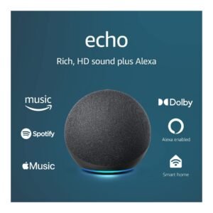 Echo (4th Gen) | With premium sound, smart home hub, and Alexa | Charcoal