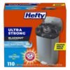 Hefty Ultra Strong Tall Kitchen Trash Bags, Blackout, Clean Burst, 13 Gallon, 110 Count