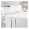 Queen Size Sheet Set – Breathable & Cooling – Hotel Luxury Bed Sheets – Extra Soft – Deep Pockets – Easy Fit – 4 Piece Set – Wrinkle Free – Comfy – White – 4 PC