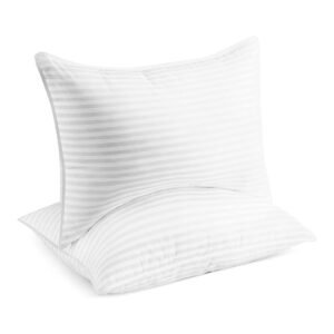 Beckham Hotel Collection Bed Pillows King Size Set of 2 – Down Alternative Bedding Gel Cooling Big Pillow for Back, Stomach or Side Sleepers