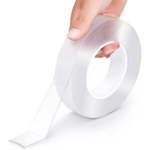EZlifego Double Sided Tape Heavy Duty, Multipurpose Removable Clear & Tough Mounting Tape Sticky Adhesive, Reusable Strong Wall Tape Picture Hanging Strips Poster Carpet Tape (Extra Large 9.85FT)
