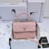 CHANEL Coco Handle Mini Flap Bag AS92236 Pink